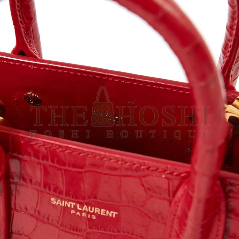 Y51 RED CROC EMBOSSED NANO SAC DE JOUR BAG 421863 (26*20.5*12.5cm) Master Quality